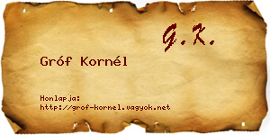 Gróf Kornél névjegykártya